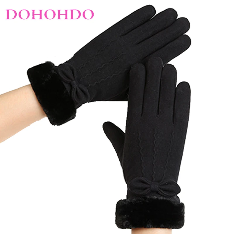 

Velvet Black Gloves Women Touch Screen Autumn Winter Warm Thicken Velvet Korean Fashion Wind-proof Motorcycle Gloves Перчатки