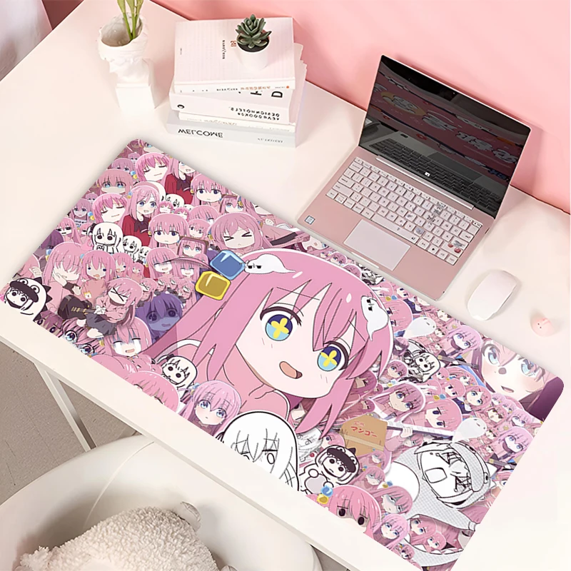 Anime Girl Mousepad Laptop B-Bocchi the R-Rock! Large Mouse Pad Office Keyboard Pink Desk Mat Pc Gamer Cabinet Extended Carpet