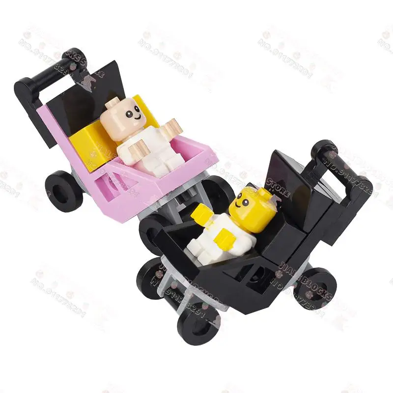 سلسلة الأثاث عربة أطفال MOC اللبنات الإبداعية DIY المشهد زجاجة حليب الأطفال سرير نماذج الطوب تجميع لعب للأطفال #5