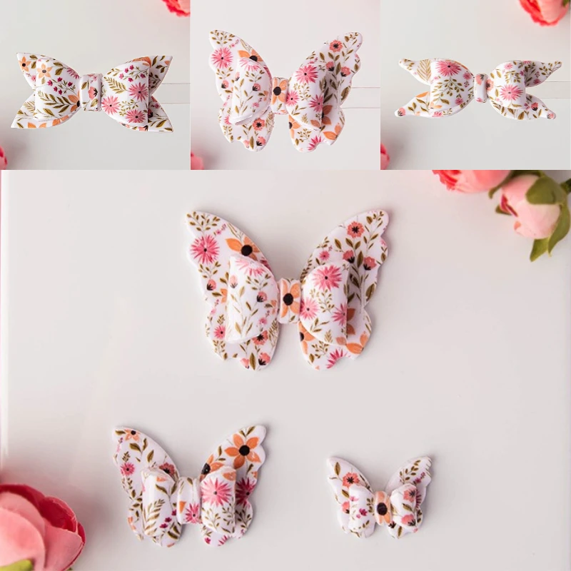 3D סדרת קשת מעודנת קשת פרפר בצורת קשת 2 יח/3 יחידות להגדיר חותכי חימר פולימר לעגילים דייסים מיניאטוריים דגם עבודת יד