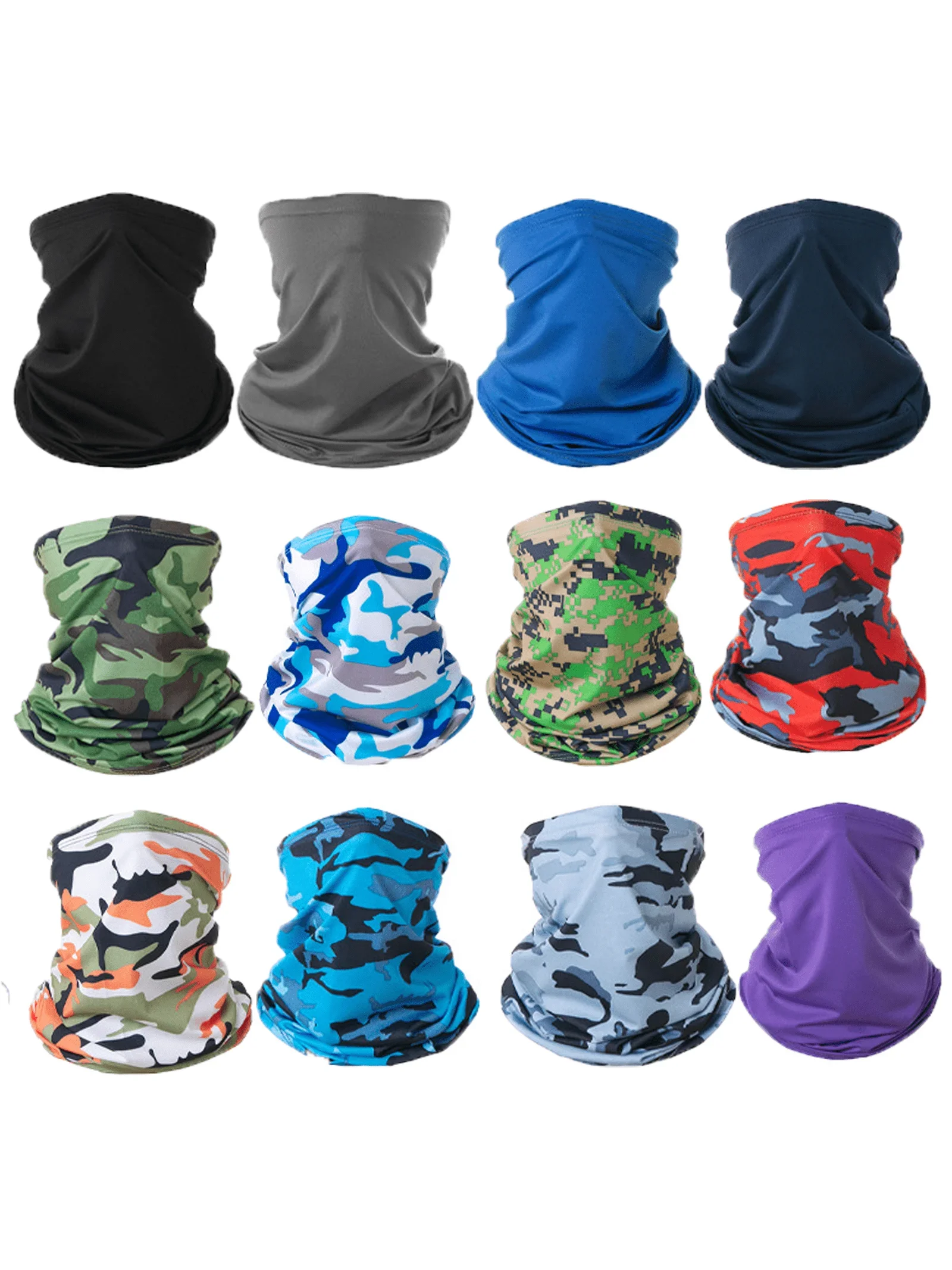 

12pcs Cooling Neck Gaiter Bandana Face Mask Breathable UV Protection Windproof Scarf For Men And Women