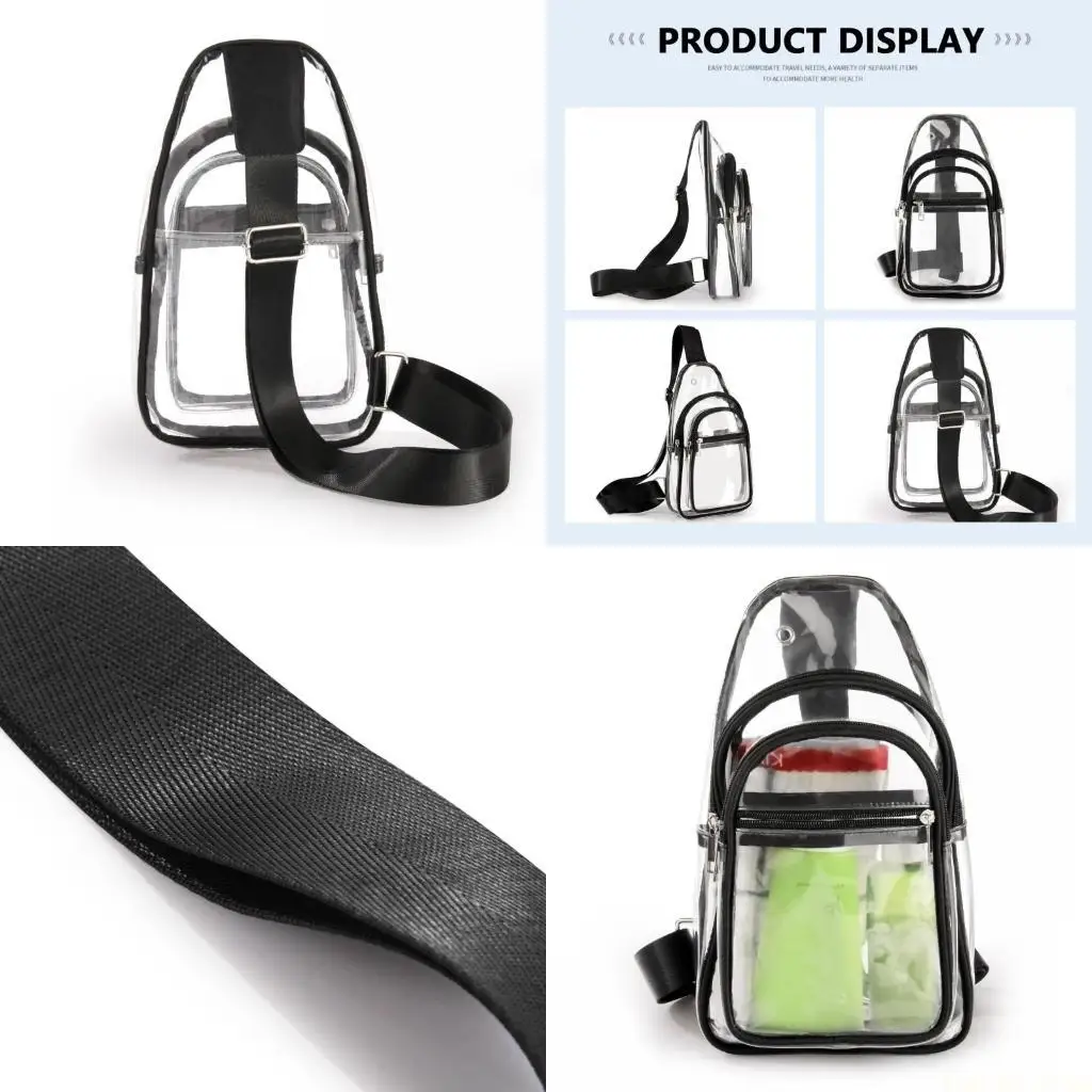 X90D Clear Fanny Pack Sling Bags PVC Crossbody bolsa viaje bolso hombro para hombres