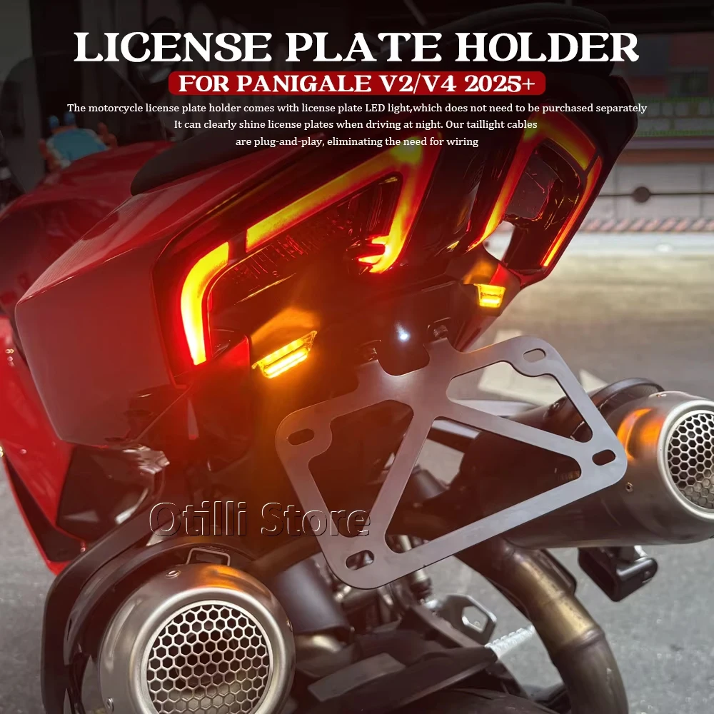 PANIGALE V2 Motorcycle Rear Tail Tidy LED Light License Plate Holder Tailstock Frame Bracket For Ducati Panigale V4 2025 2026