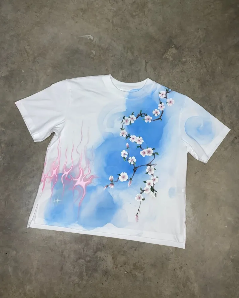 

2025 New Summer Fashion Versatile Oversized Short-sleeved Top Women Y2k Hip-hop High Street Harajuku Punk Casual T-shirt Men