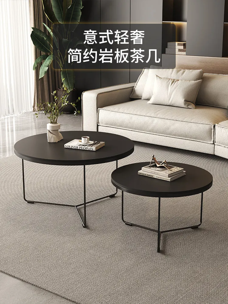 

Кофейный столик из каменной плиты в стиле лайт-люкс, круглый, элитный, современный, для небольших квартир, комбинированный