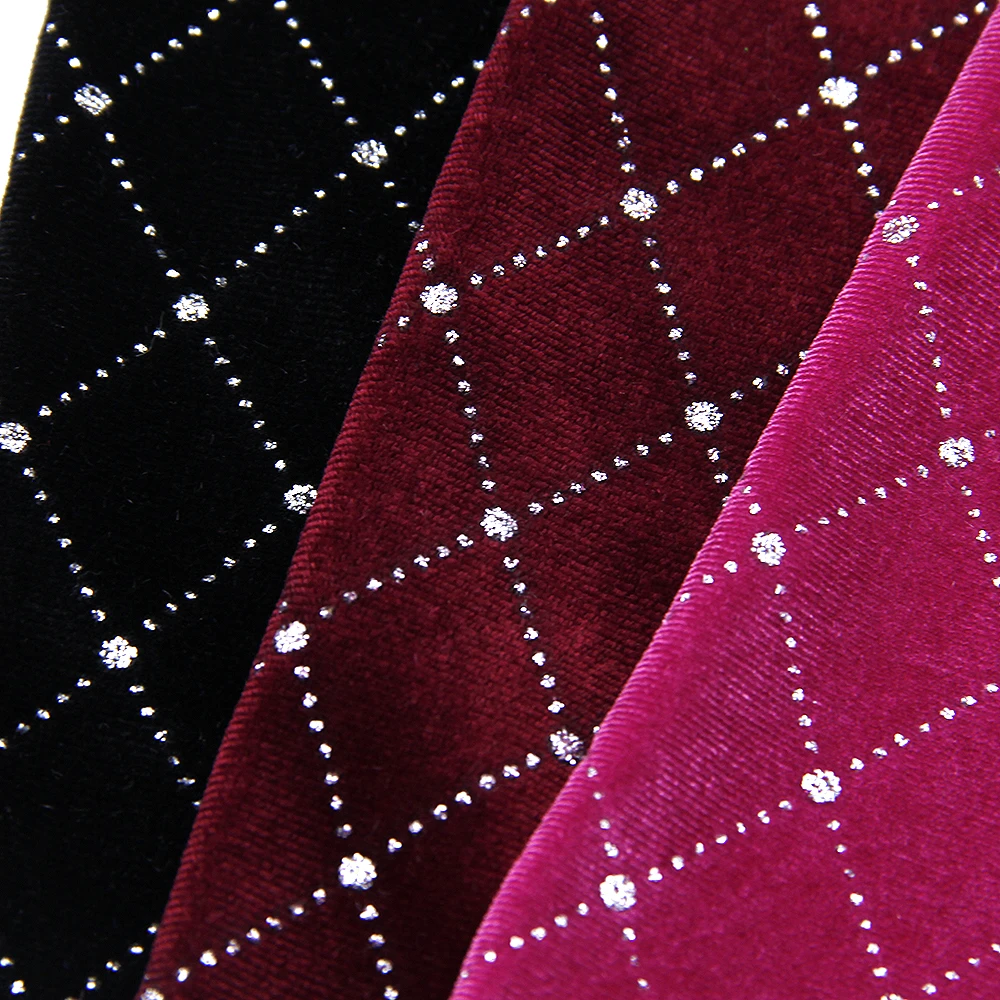 Elastischer Samt, gestreift, Goldsamt, heißer Silberstoff, genähter Cheongsam-Kleiderstoff, DIY handgefertigter Kissenbezug, Heimstoff