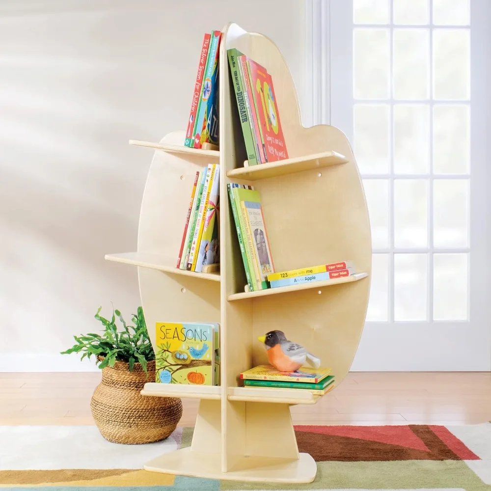 Árbol de lectura Natural, estantería de madera contrachapada para sala de juegos, aula y dormitorio de niños, estantes Organizadores de madera