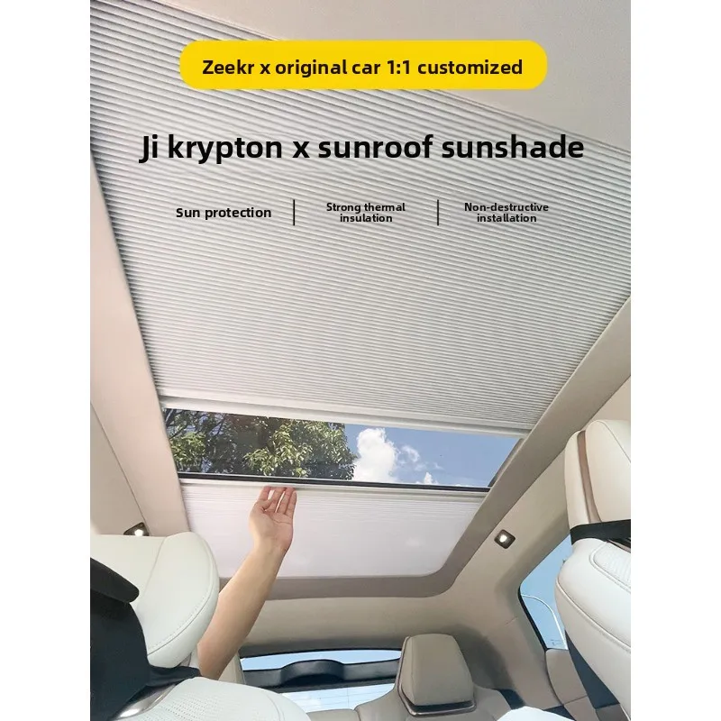 Applicable to electric ZEEKR X sunroof sunshade 001 folding telescopic sunscreen roof ice armor insulation manual curtain