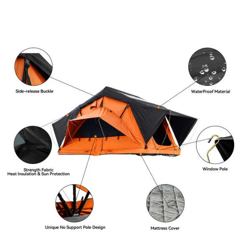 

Custom 4WD Overland Soft Shell Roof Top Tent Waterproof Big Space Coverless For Family Glamping Outdoor Camping