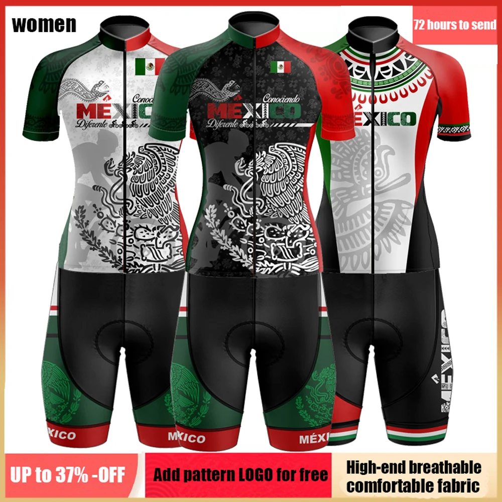 Mexico 2023 NEW women Cycling Jersey Set Summer MTB Race bicycle Clothing Short Sleeve Ropa Ciclismo Outdoor Riding Bike Uniform