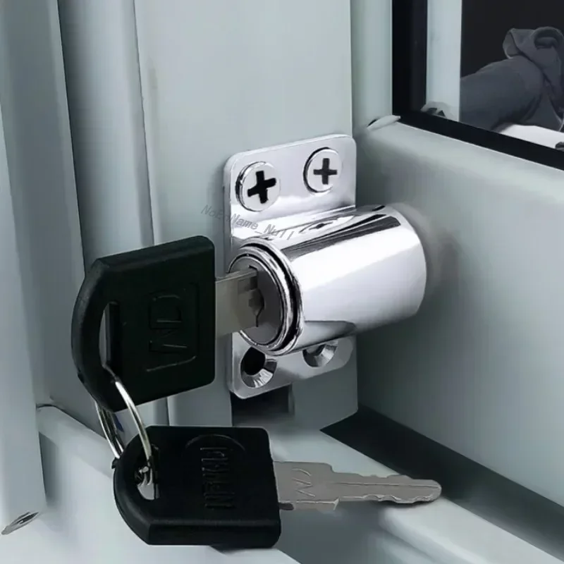Sliding Window Patio Screw Door Lock Key Push Baby Child Safety Protection Antitheft Door Window Security Lock Catches Set