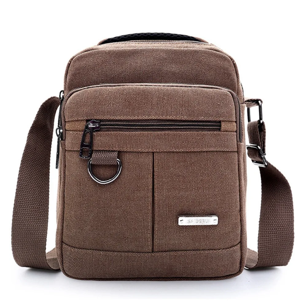 Canvas Material Canvas Shoulder Bag Messenger Style Shoulder Strap Messenger Bag Outdoor Leisure Canvas Purse Handbag For Men