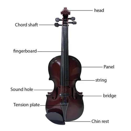 Imagen 2 del producto Violín simulado para práctica de música, Kit de violín para principiantes, instrumento Musical, mano de obra exquisita, accesorios de rendimiento, regalos