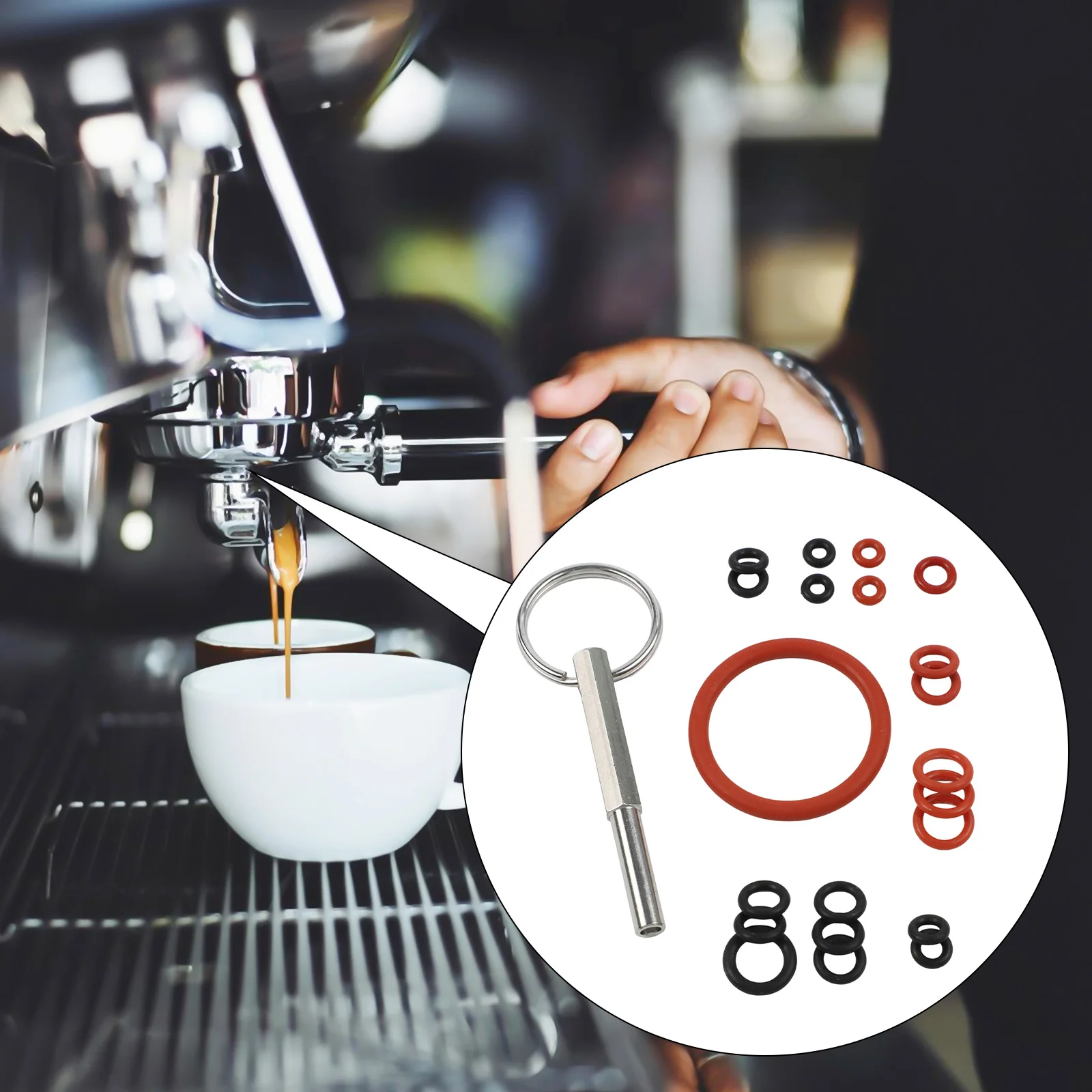 Coffee Machine Maintenance O-ring Seal Kit Compatible Sealing Rings For SAECO Oval Wrench Comprehensive Spare Parts Set