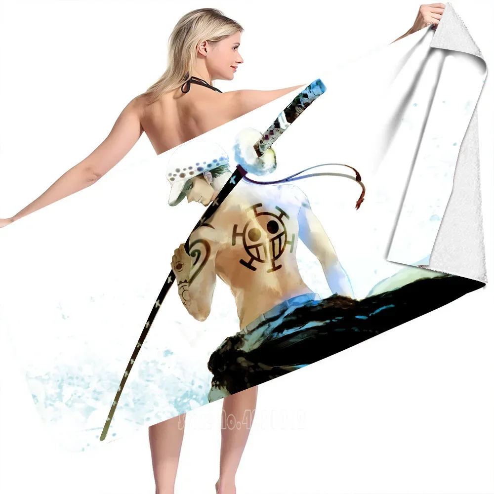 Anime Law One Piece Doccia Asciugamani da spiaggia Asciugamano da bagno Panno in microfibra 3D Stampato digitale Bambino Bambino Regalo per bambini