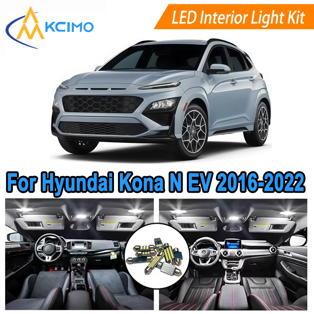 

Interior Lights LED Kit For Hyundai Kona N EV 2016-2022, Super Bright Dome Map Door Lights Bulbs Replacement Footwell Lights