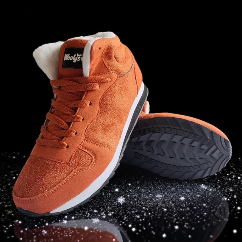 Winter Warme Paar Stiefel High Top Winddicht Kälte Beweis Schnee Stiefel Anti Slip Leichte Plüsch Schnüren Casual Plattform Kurze Stiefel