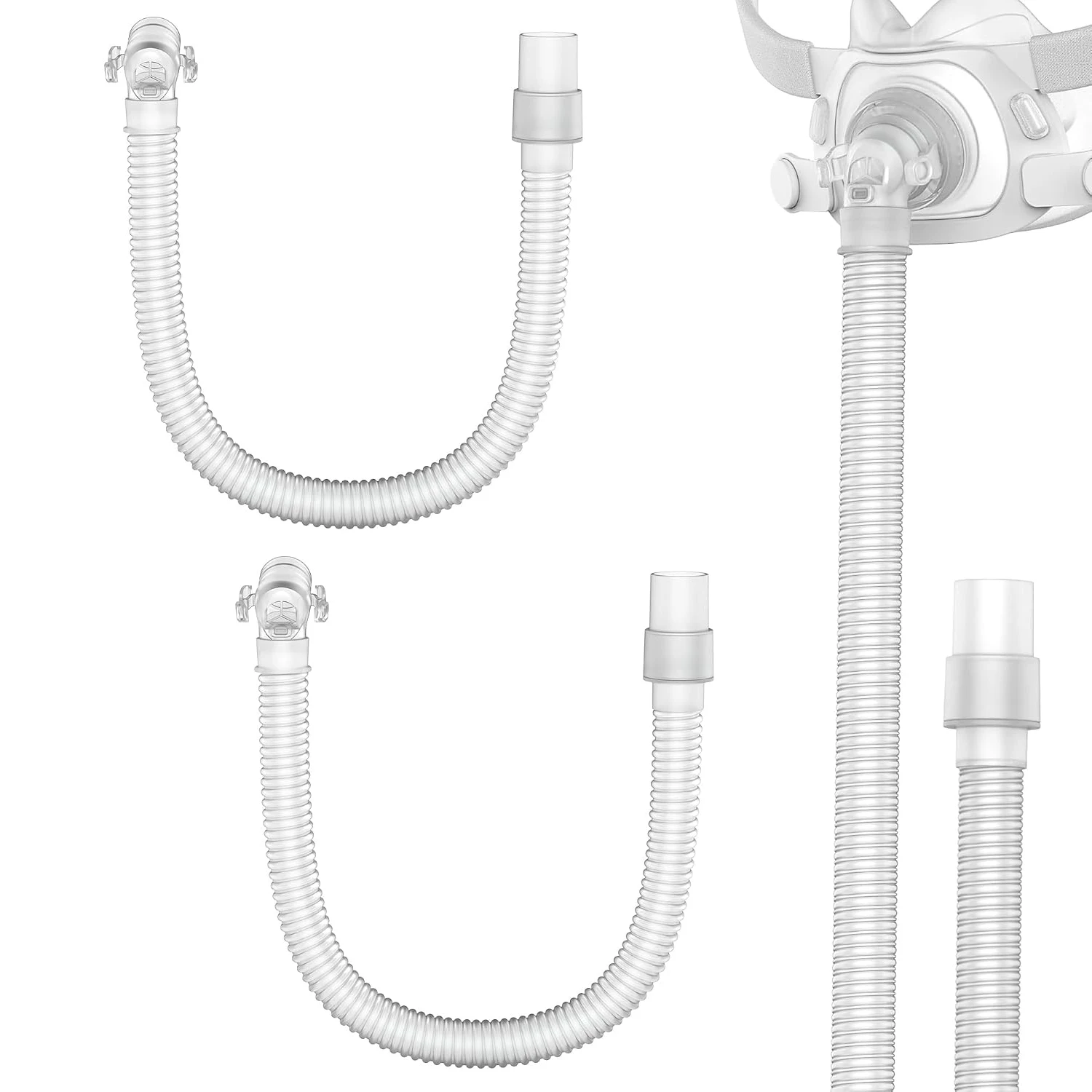Replacement Elbow Tube for AirFit F40, Short Tube Assembly for F40 Mask, CPAP Accessories - Quick Release Clips & Triple Swivels