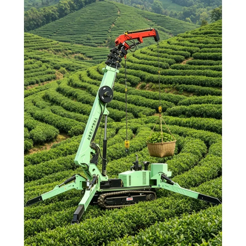 Professional Spider Crane 5T  10T Full Slewing Hydraulic Crawler Telescopic Jib 360 Rotation Construction Machinery Installation