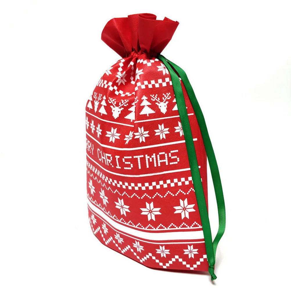 

3 PCS Gift Bag Christmas Candy Handbag Pouch Bags Drawstring for Vacation Goodies
