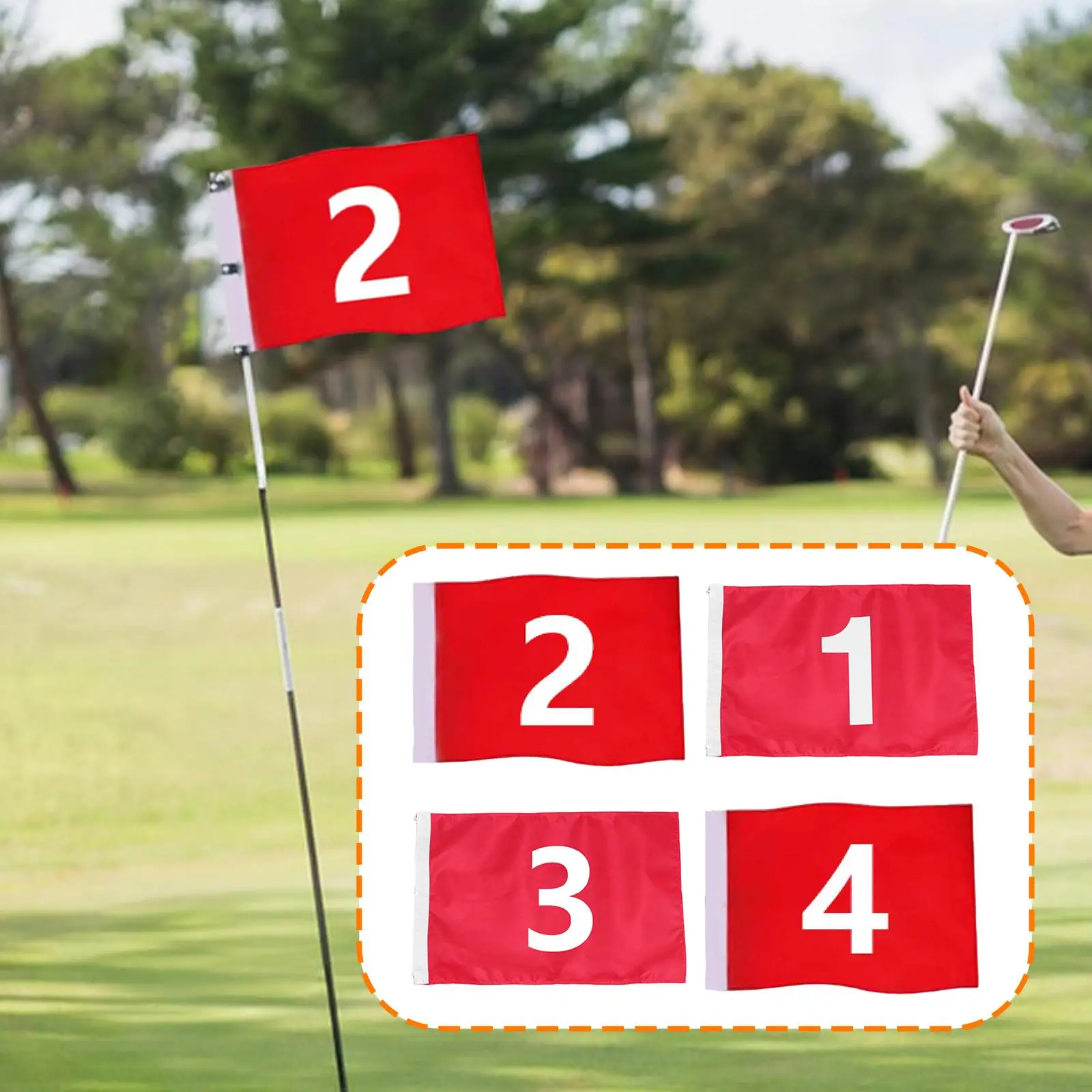 

Флаг для гольфа, красный, портативный, с крупным номером, для тренировок на гольф-поле, 19,3x12,6 дюйма, для тренировок на заднем дворе, в гольф-клубе