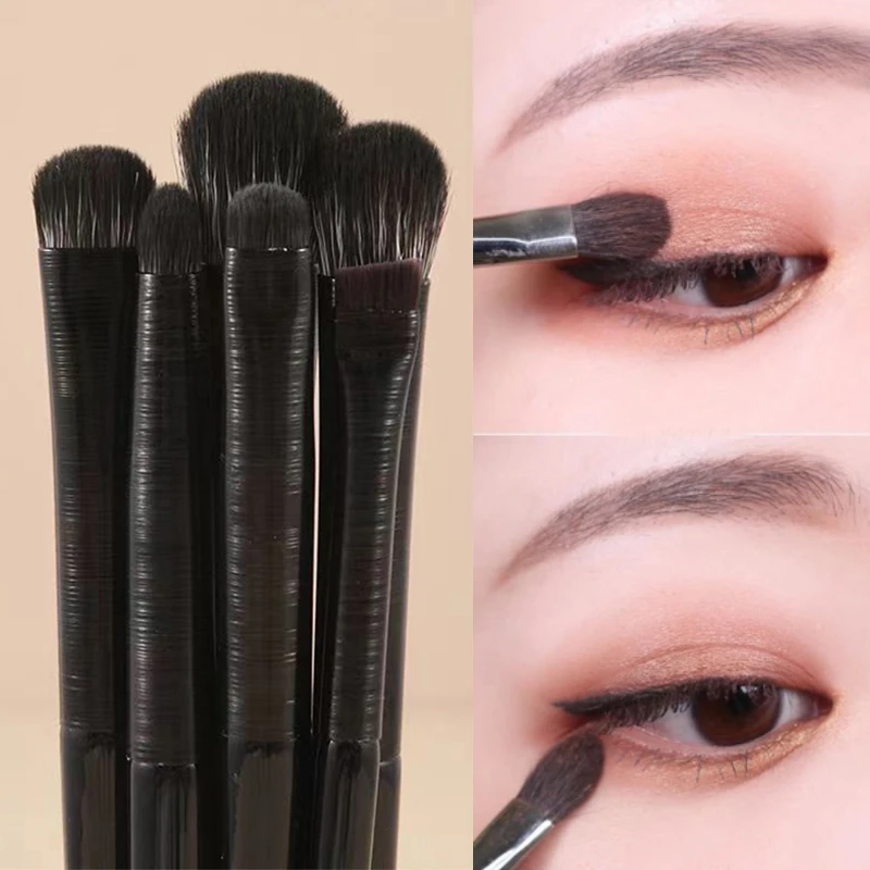 Conjunto de pincéis de maquiagem natural para os olhos, pincel para sombra, contorno de sobrancelha, delineador, olhos femininos, cosméticos, detalhes mistos, ferramentas de maquiagem