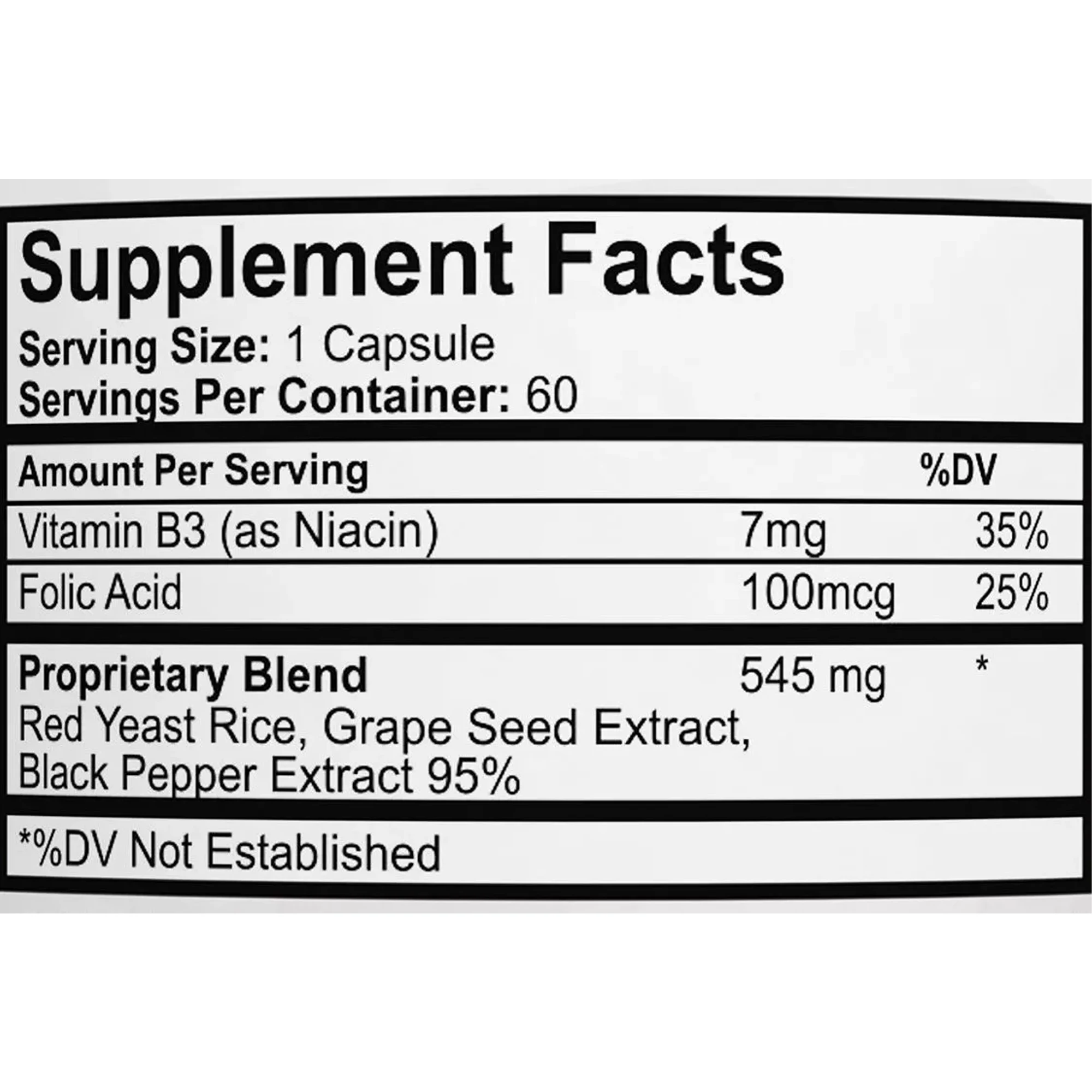 Restore - Supports Healthy Cholesterol, Red Yeast Rice, Grape Seed, Folic Acid for Promote Healthy Cholesterol