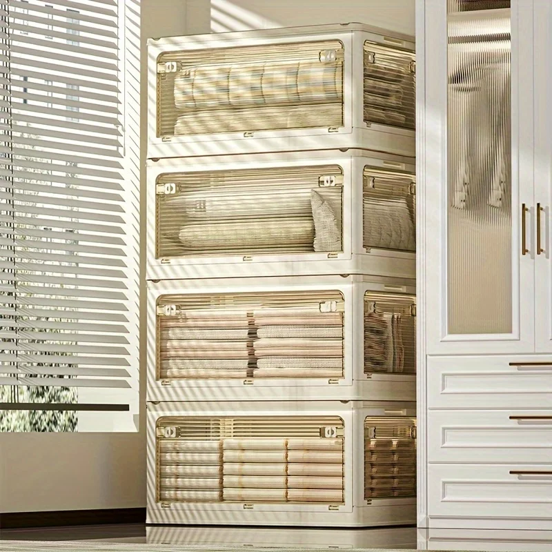 대용량 접이식 의류 보관함, 양면 핸드헬드 디자인, 책 담요 의류 정리함