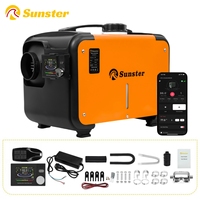 8KW 12V/24V 220V AC&DC Universal Diesel Air Heater w/Bluetooth &LCD&remote Control Parking Heater for Van Camping Trailer Home