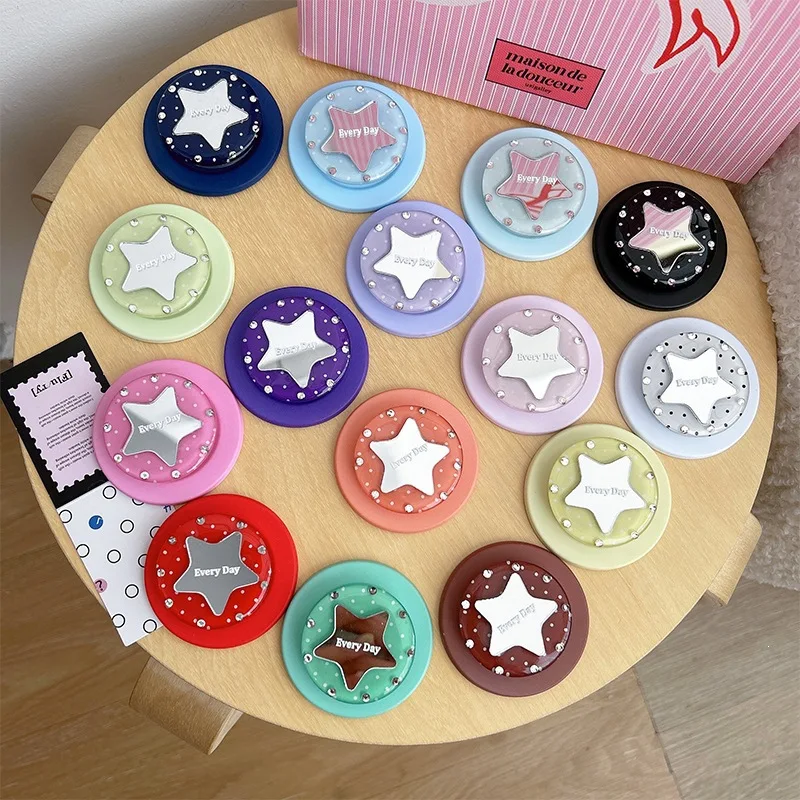 ins Star Mirror Magnetic Holder Phone Grip Tok Geometric Universal Smart Tok Foldable Stand Holder for Magsafe For Samsung