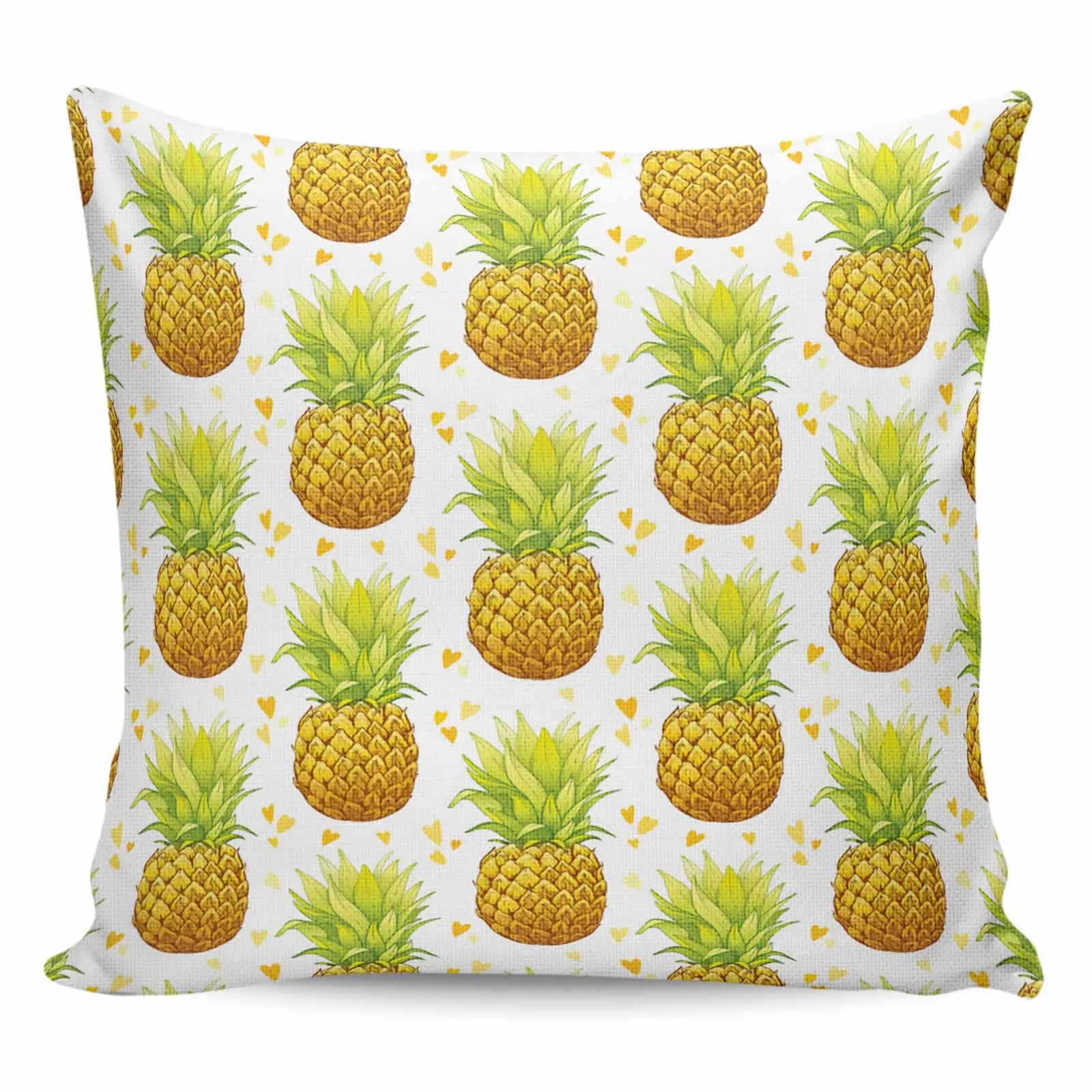 2/4PCS Waterproof Pillow Cover Fruit Pineapple Cartoon Watercolor Love Square Throw Pillowcase Home Decor Sofa Cushion Cover