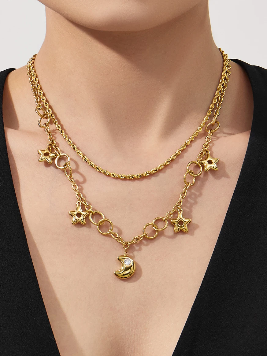 

Ожерелья и браслеты Nivora Trend Moon Star с подвесками для женщин, высококачественная цепочка из нержавеющей стали, женские украшения для свадьбы и помолвки