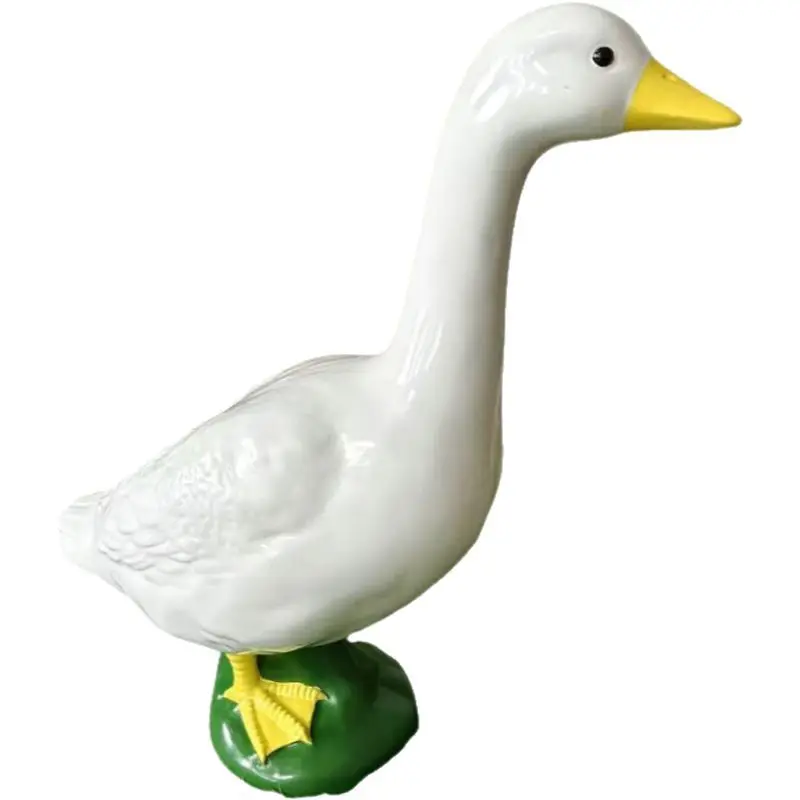 Chinese Style Lucky 3 Pcs Realistic White Duck Figurine Set Outdoor Garden Patio Yard Pond Landscape Decor Ornament Perfect Hous