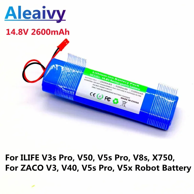 

New 14.8V 2600mAh Rechargeable Battery for ILIFE V3s Pro, V50, V5s Pro, V8s, X750, For ZACO V3, V40, V5s Pro, V5x Robot Battery