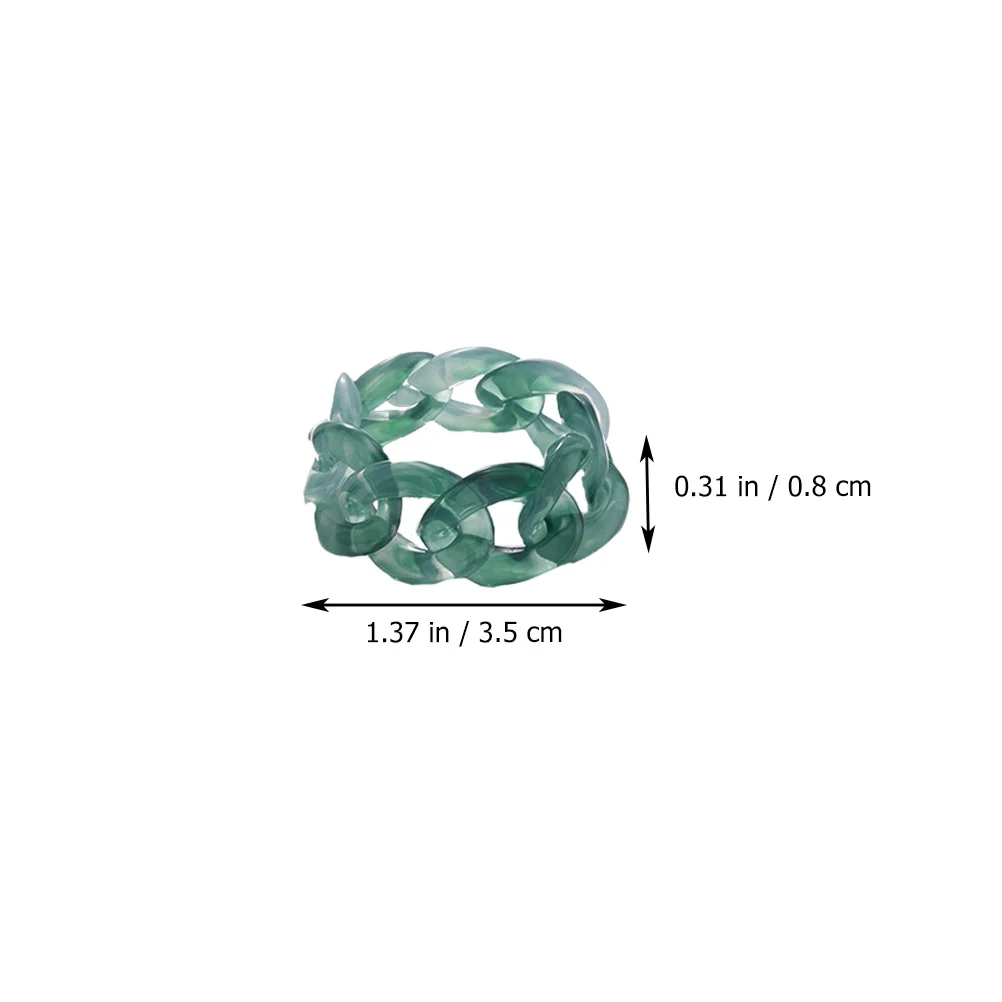 

6 Pcs Resin Creative Chain ing Shaped Jewelry Hand Vintage Finger Decor