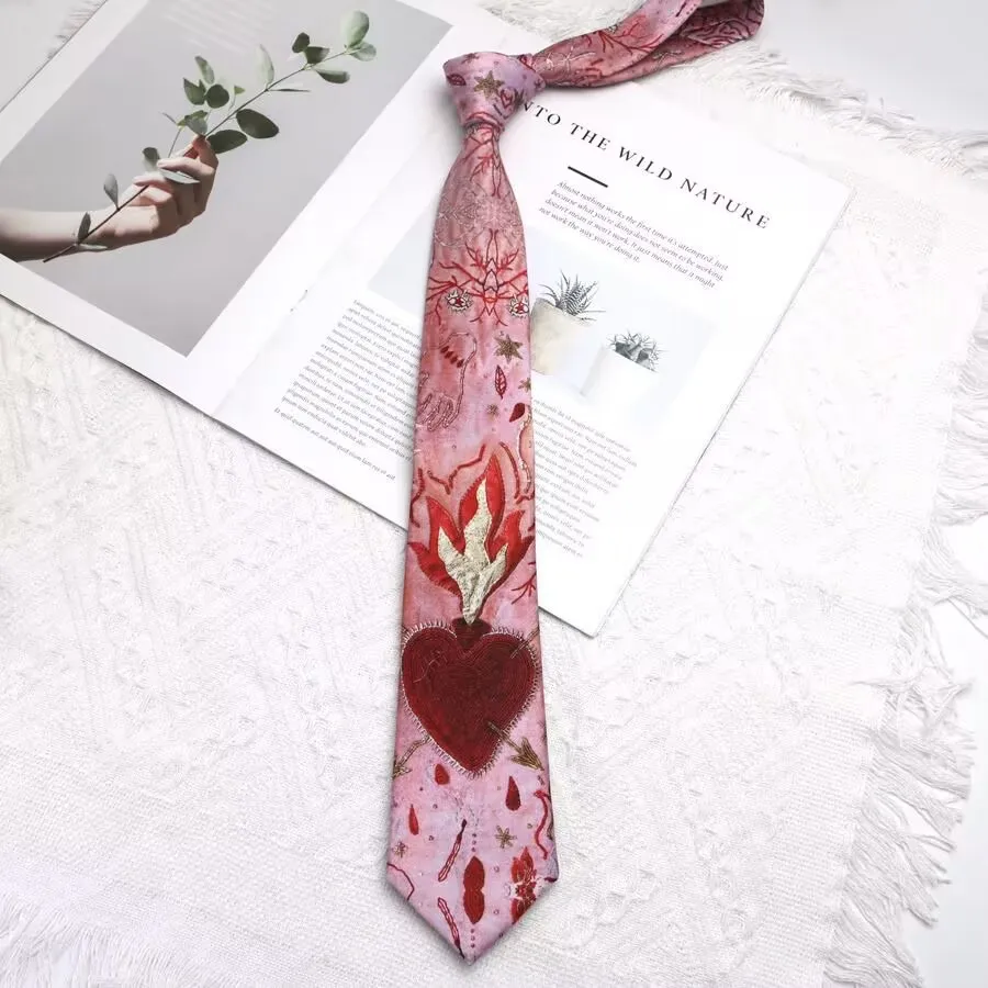 Modische Damen-Krawatte mit Blumenmuster für Erwachsene, 8 cm breit, Polyester, schmal geschnitten, für Hemden, Anzüge, Party-Accessoires, Retro-Kunst, Persönlichkeits-Krawatte – Detail 11