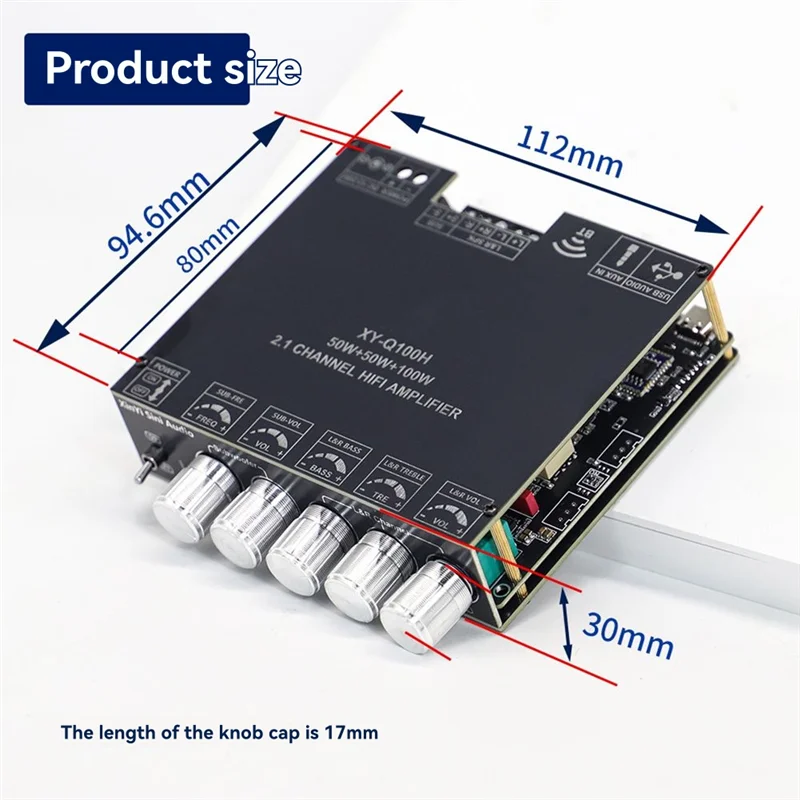 【NEWLY】Q100H High-Power Bluetooth 2.1 Channel Digital Sound Amplifier Board 50Wx2+ 100W TPA3116 Subwoofer Speaker System