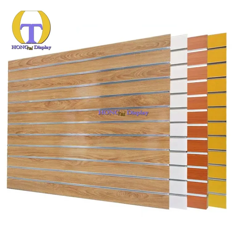Custom.P2 Standard Slatwall Panel for Retail Shop Display Moisture-Proof and Formaldehyde Emission Compliant Slatwall