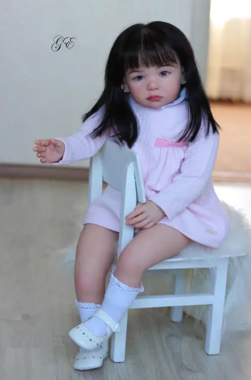 NPK 28inch Unpainted Unfinished Reborn Lilly Doll Kit Fresh Color with Cloth Body and Eys DIY Doll Parts