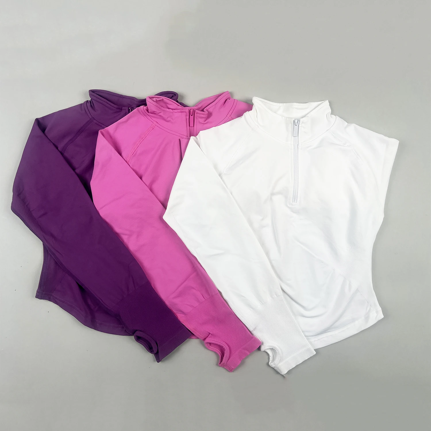 

ARFTE Women's Long Sleeve Gym Top Half Zippy Running Jacket Seamless Yoga Pilates Sports Shirt Fitness Workout Clothing