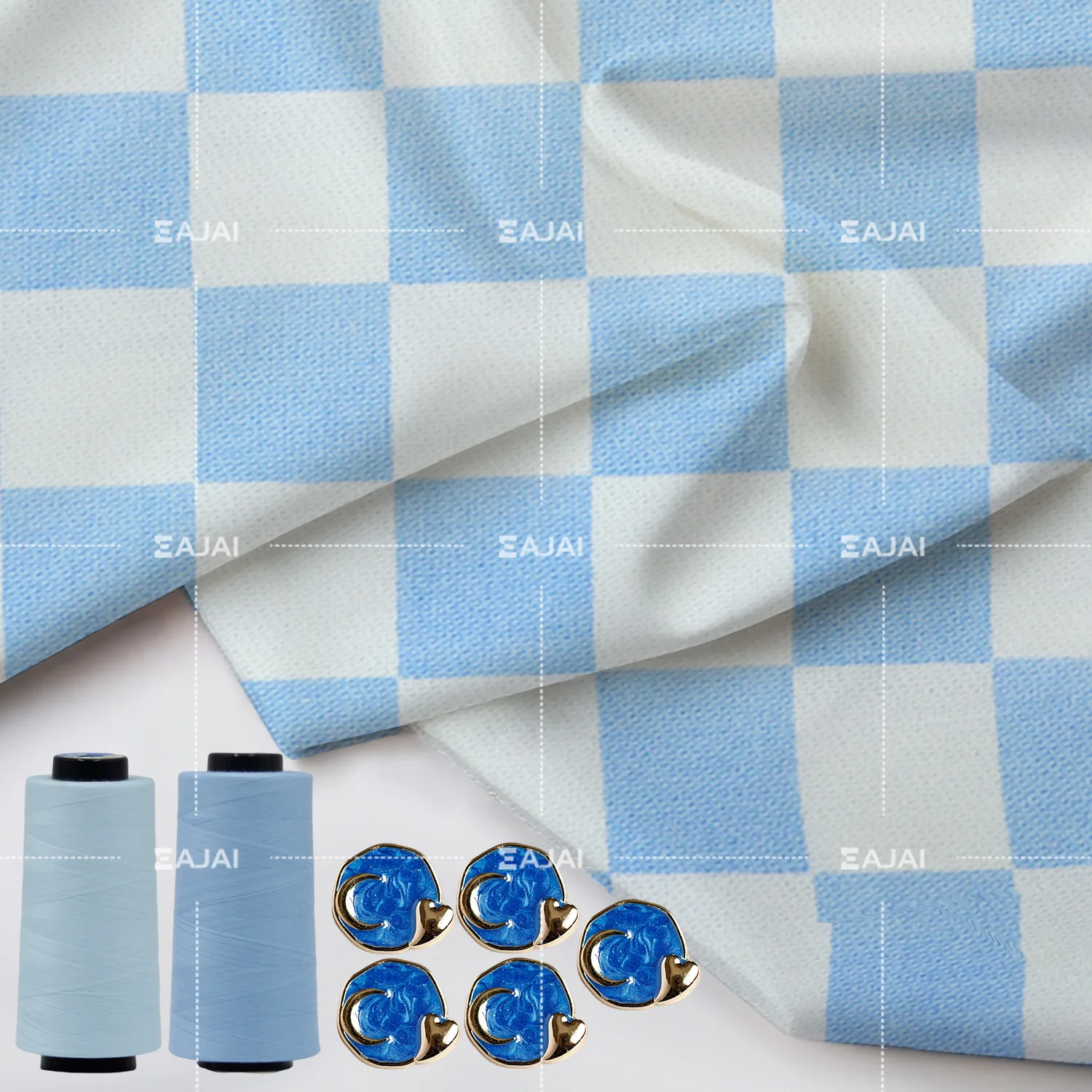 

2025 Starry Night DIY Sewing Kit | Blue White Fabric + Cosmic Buttons + Thread | Nebula Craft Collection | Free Shipping USA