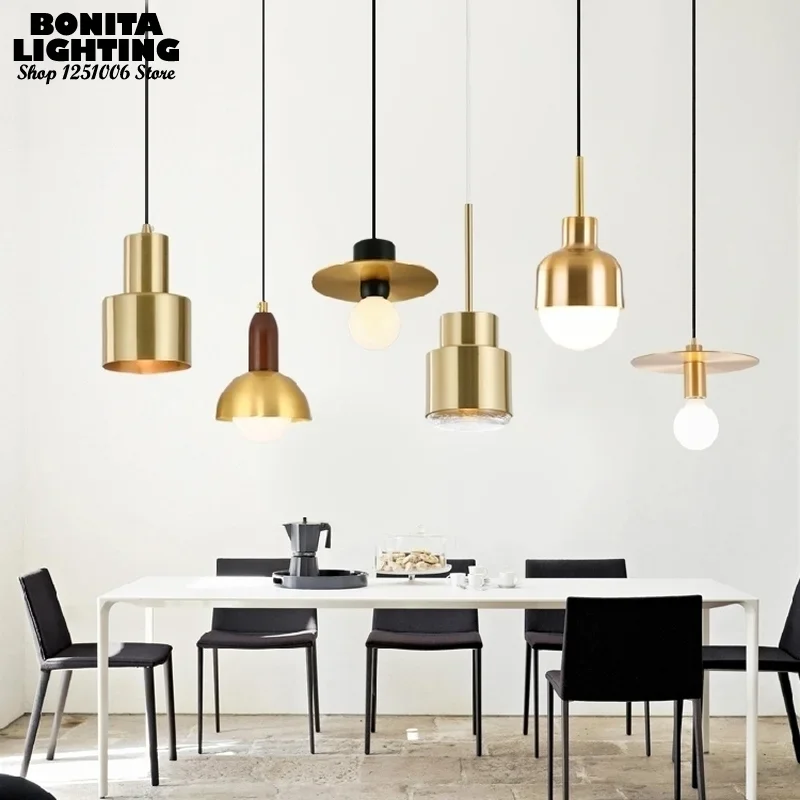 Varieties of Brass Droplight Loft  Simple Classic Bedside Restaurant Design Pendant Lighting Copper Gold Small Cord Pendant Lamp