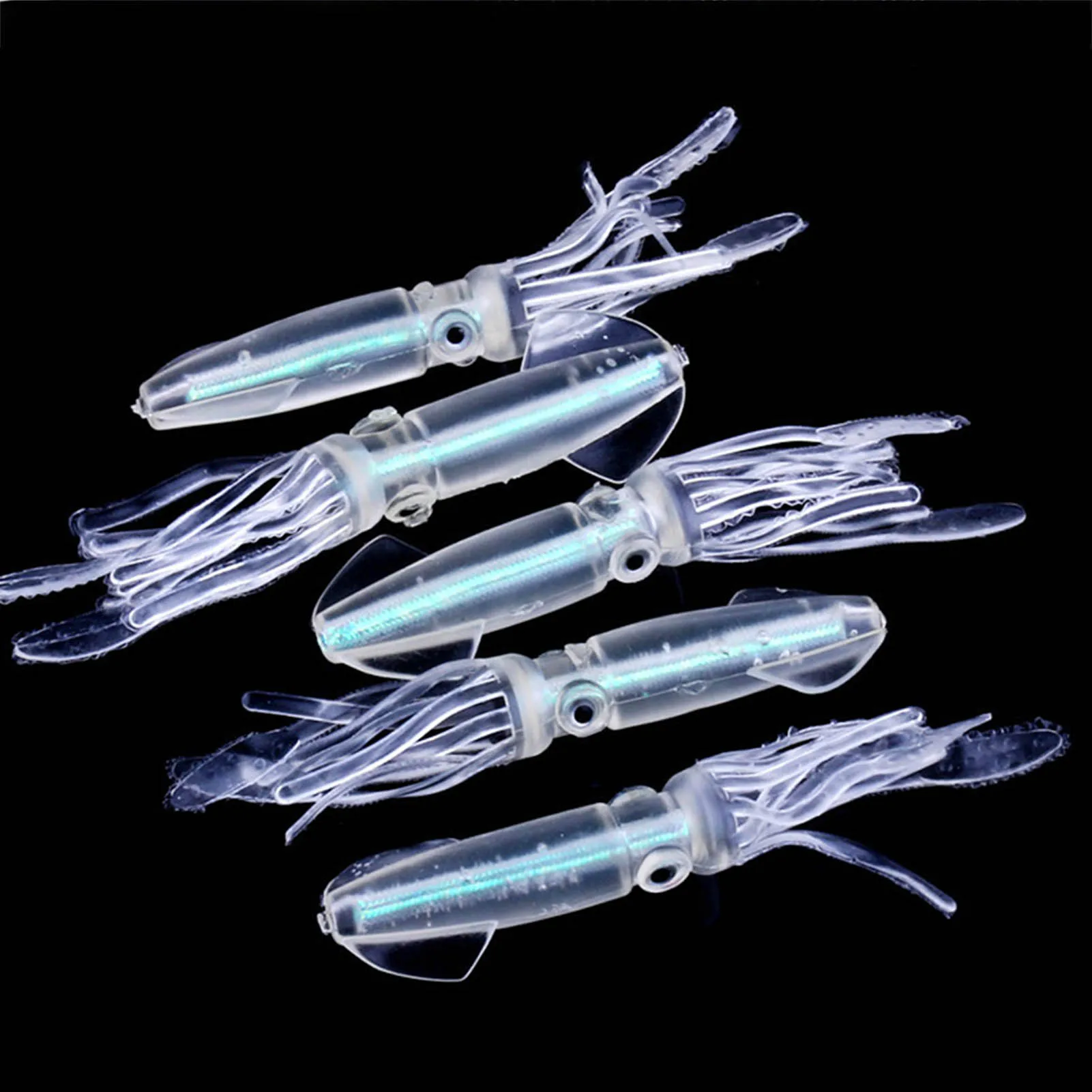 

1pc Squid Hook 10cm Luminous Octopus Fishing Lure Portable Artificial Night Glowing Jigging Fake Bait Outdoor Fishing Accessory