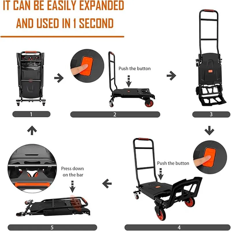 Multi-functional handcart, flatbed truck, household pull truck, folding hand-pulled cart, outdoor camping vehicle