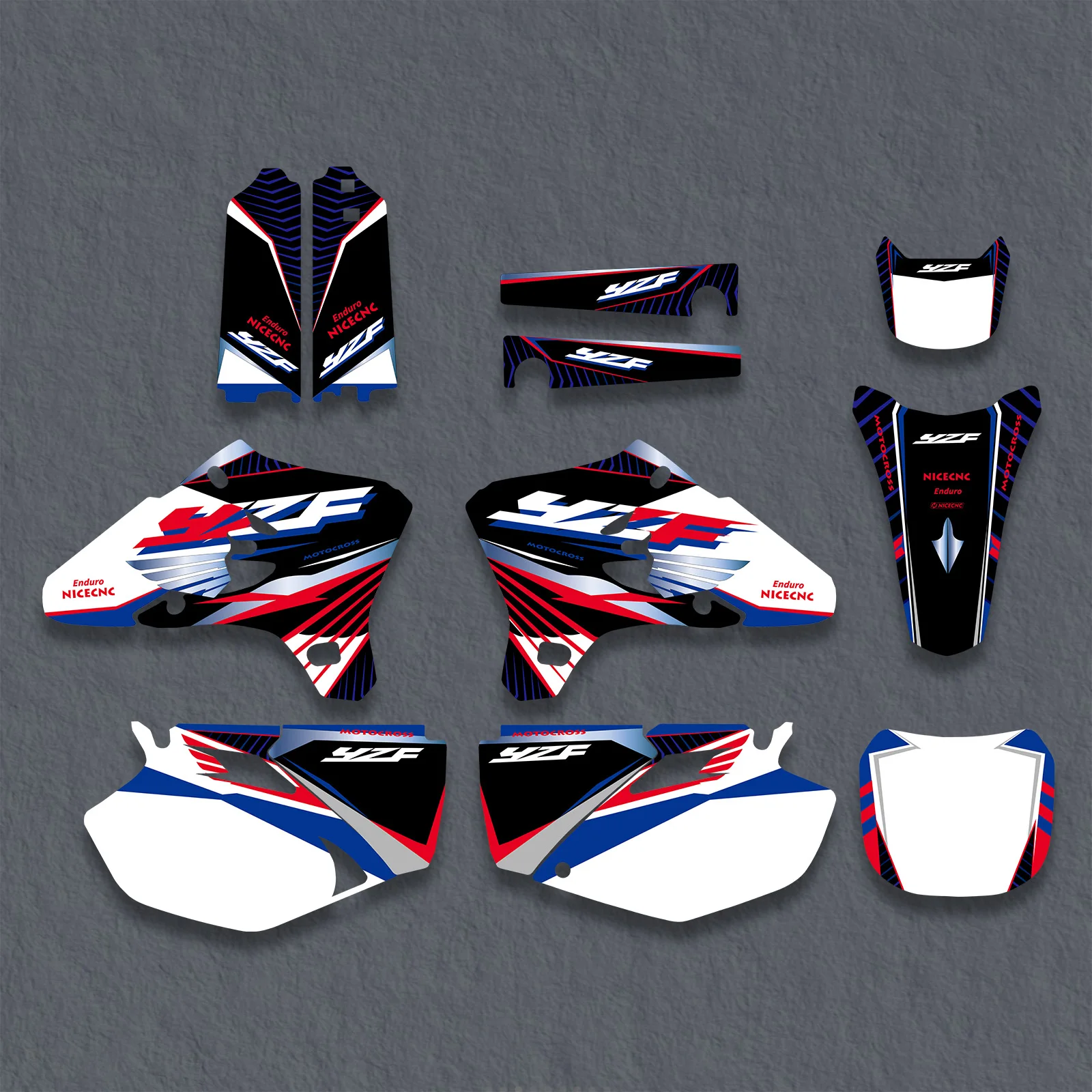 For Yamaha YZ250F YZ450F 2005 2004 2003 YZF 250 450 Motorcycle Full Fairing Graphics Background Decal Sticker Custom Name Number