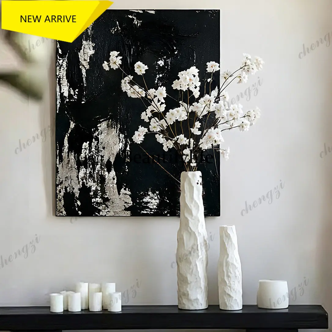 MM182 Wabi Sansan Vase Ornament Living Room Flower Arrangement Long Branch Entrance Slender Floor Ceramic Flower Tall