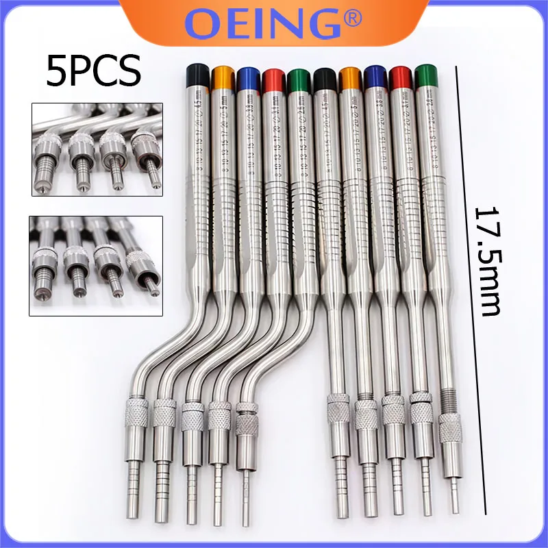 

Набор из 5 стоматологических инструментов для элевации верхнечелюстного синуса: прямые и изогнутые рукоятки, инструменты для имплантации, компрессор для кости при имплантации