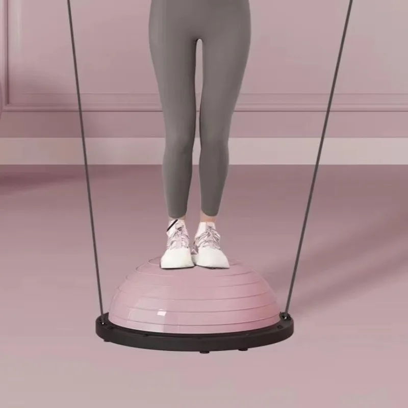 كرة تدريب توازن كرة اليوغا، تتميز بمقاومة وتصميم نصف كروي، مناسبة للاستخدام في صالات الصالات الرياضية المنزلية النسائية #5