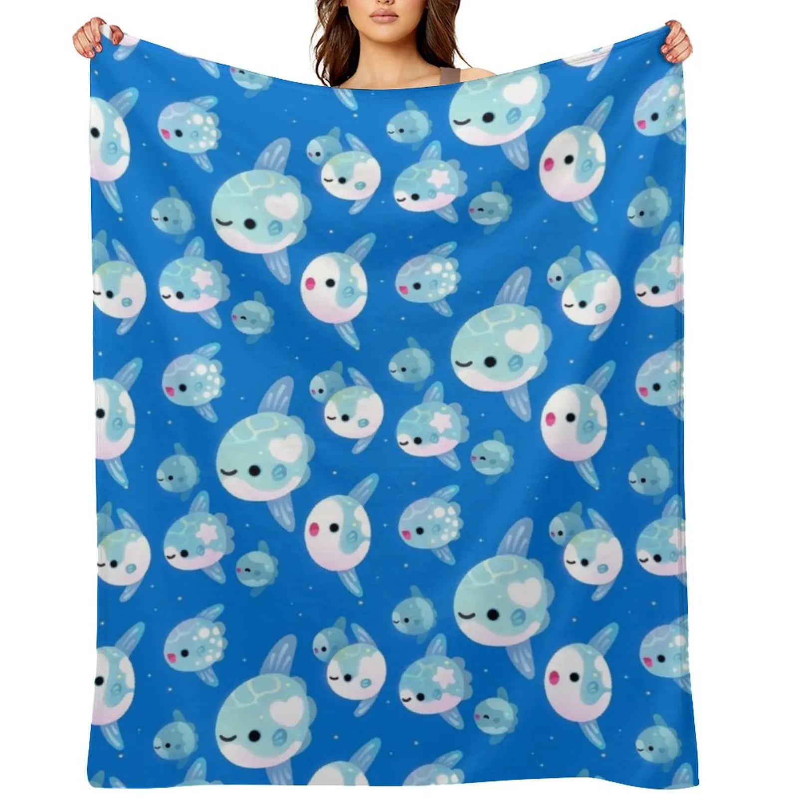 

Swimming sunfish Throw Blanket for winter Decorative Sofa Sofa Sofas Blankets