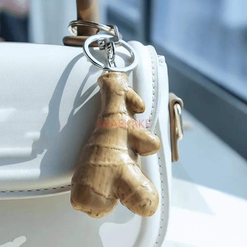 1 Uds. Llavero de jengibre de comida simulada, mochila divertida, colgante para coche